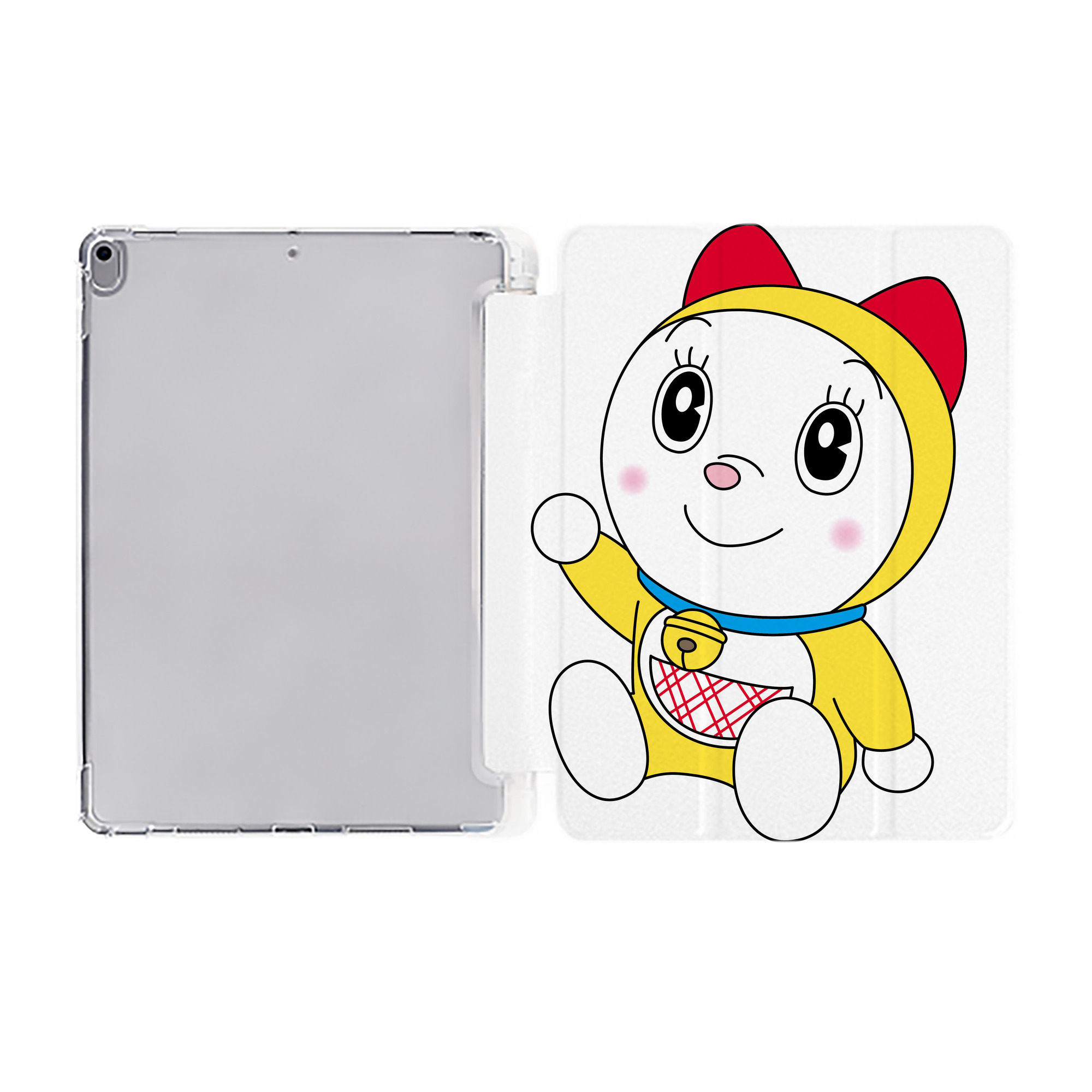 （画像用） ドラえもん ドラミ Doraemon Dorami IPad ケース ペン収納付き 三つ折りスタンド PUレザー×シリコン 対応機種9.5/10.5/10.9インチ